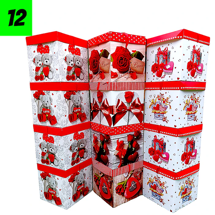 12 Cajas Diseños Corazones mini 22 cm  7