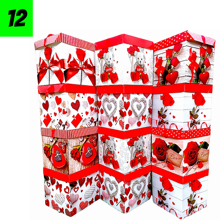 12 Cajas Diseños Corazones mini 22 cm  8
