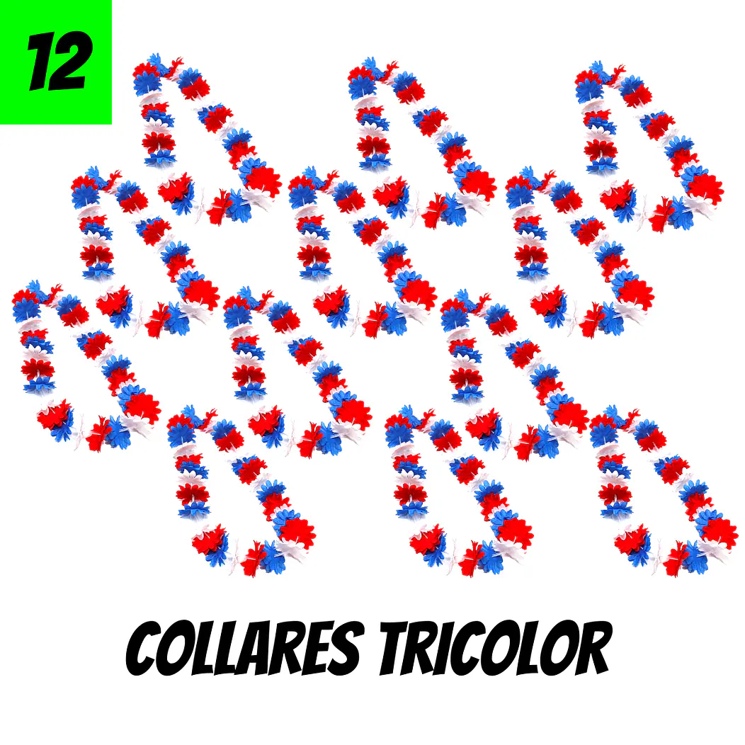 12 Collares tricolor fiestas patrias 1