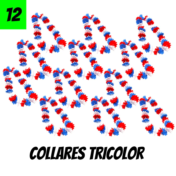 12 Collares tricolor fiestas patrias 1