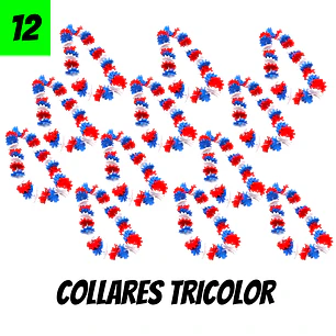 12 Collares tricolor fiestas patrias