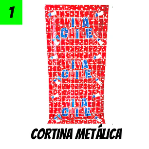 1 Cortina Roja Viva Chile 1x2 mts 