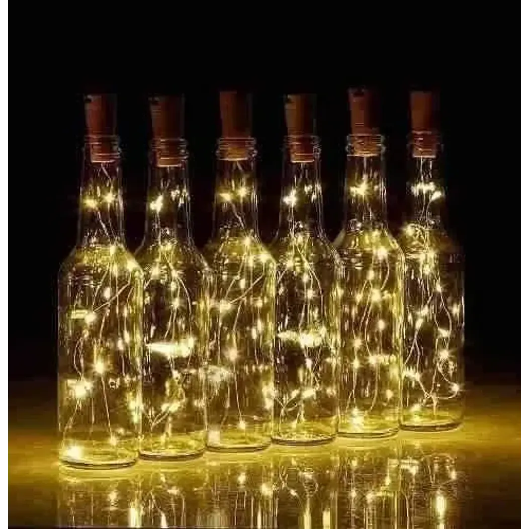 3 Corcho luces led alambre decoración  6