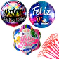 24 Globos Feliz Día 3 o 6 diseños Con Varas - Miniatura 1