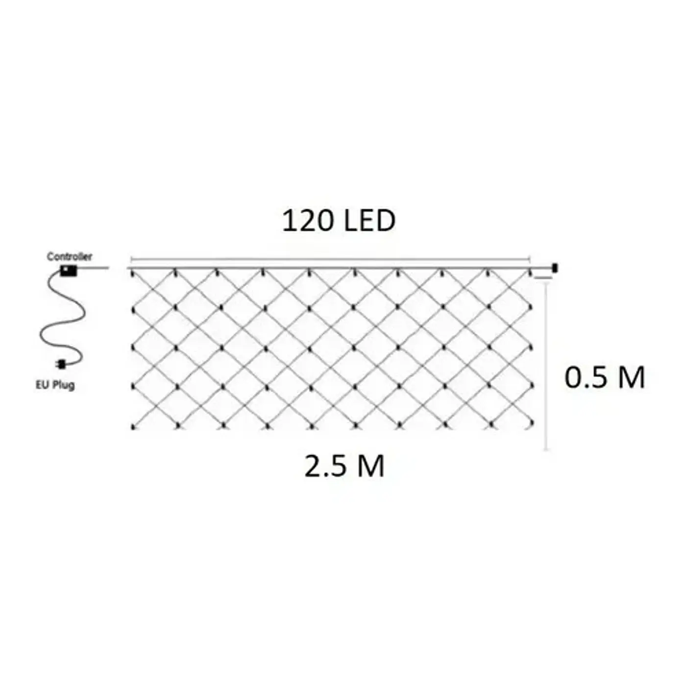 Luz Cascada Cenefa Luces Navidad 120 Led Malla 3
