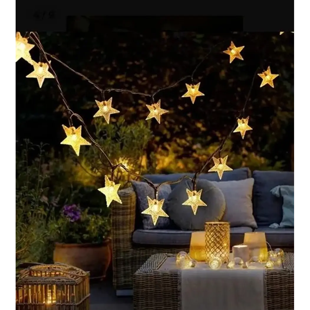 Luz solar estrellas 30 led 6mt 2