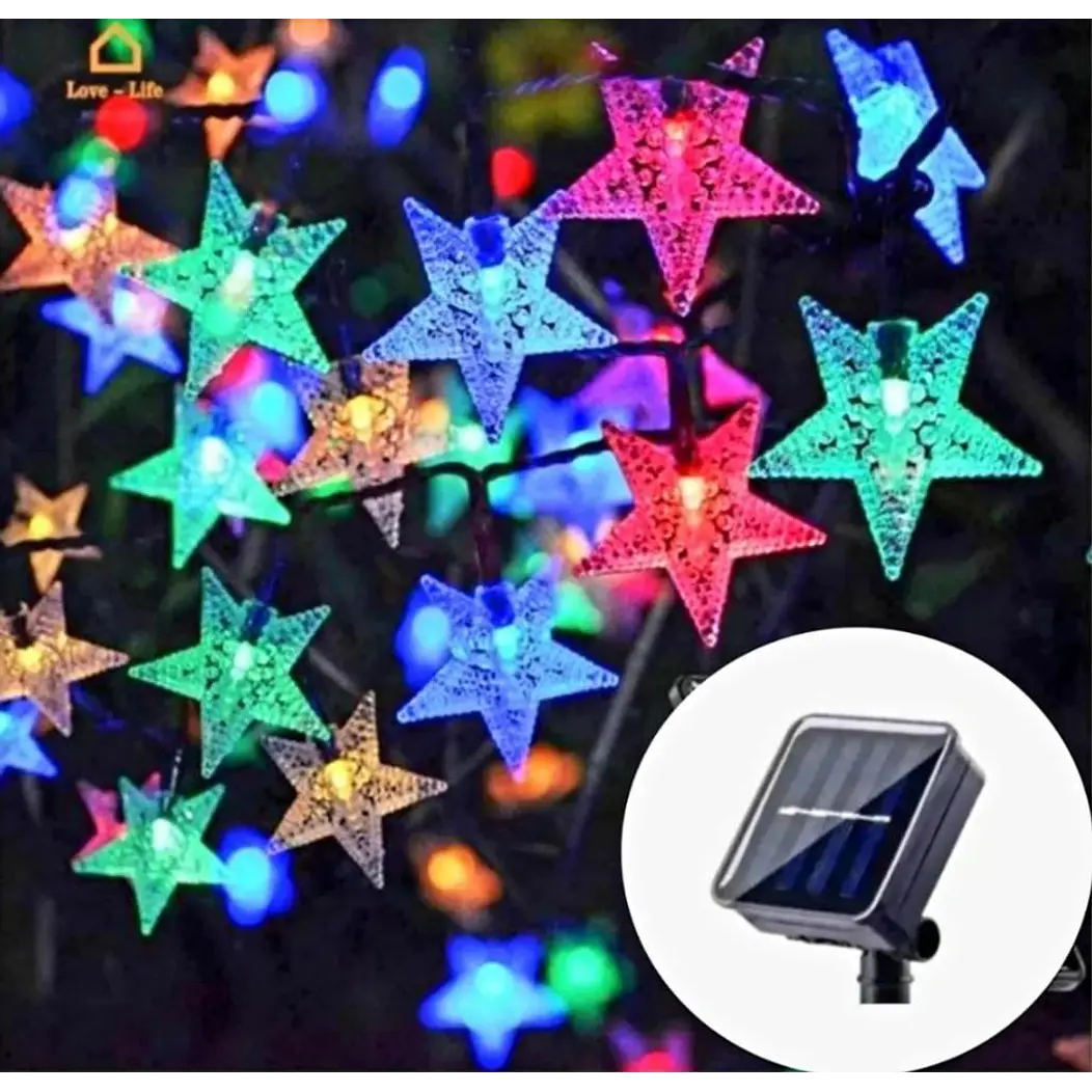 Luz solar estrellas 30 led 6mt 3