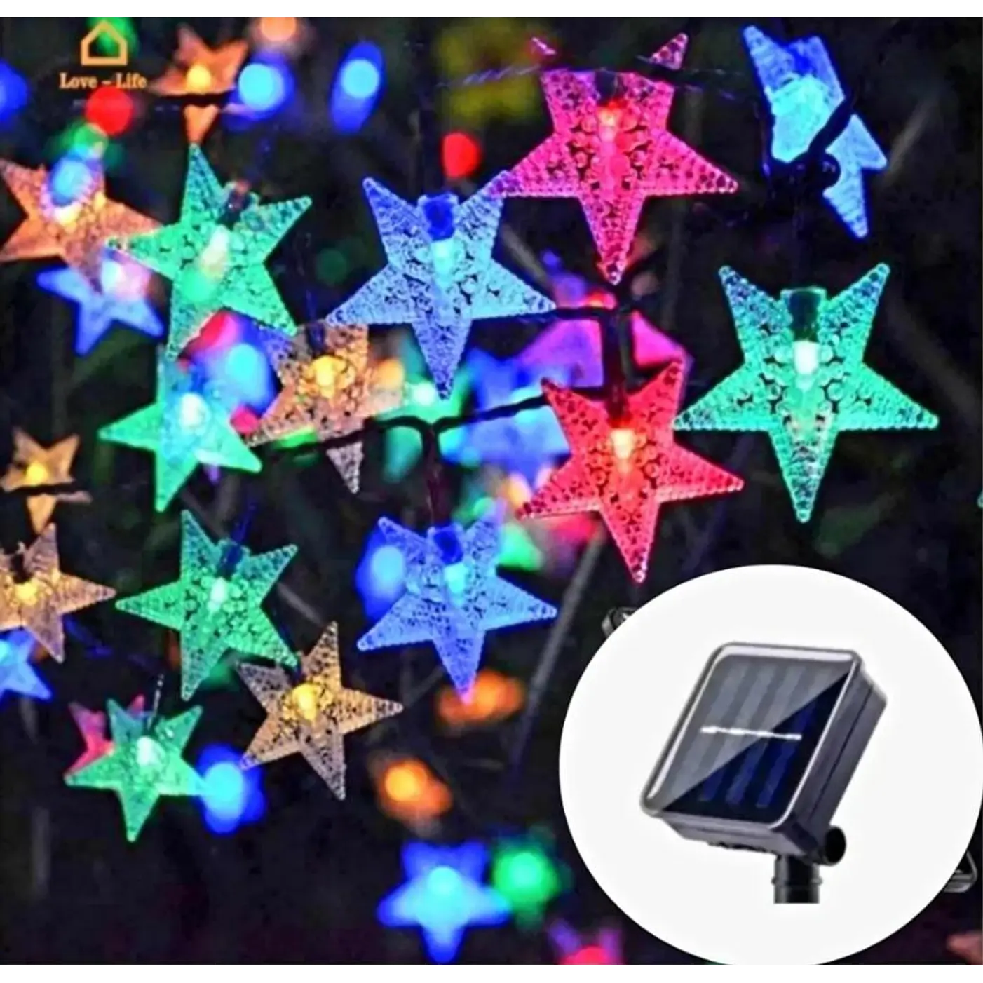 Luz solar estrellas 30 led 6mt 3