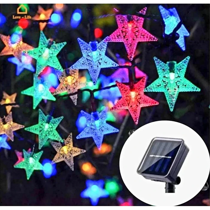 Luz solar estrellas 30 led 6mt 3