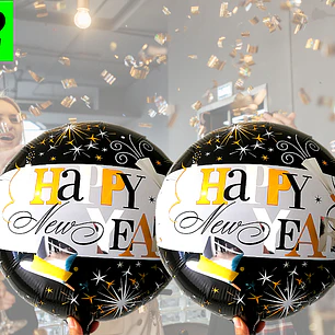 12 Globos happy new year 45 cm