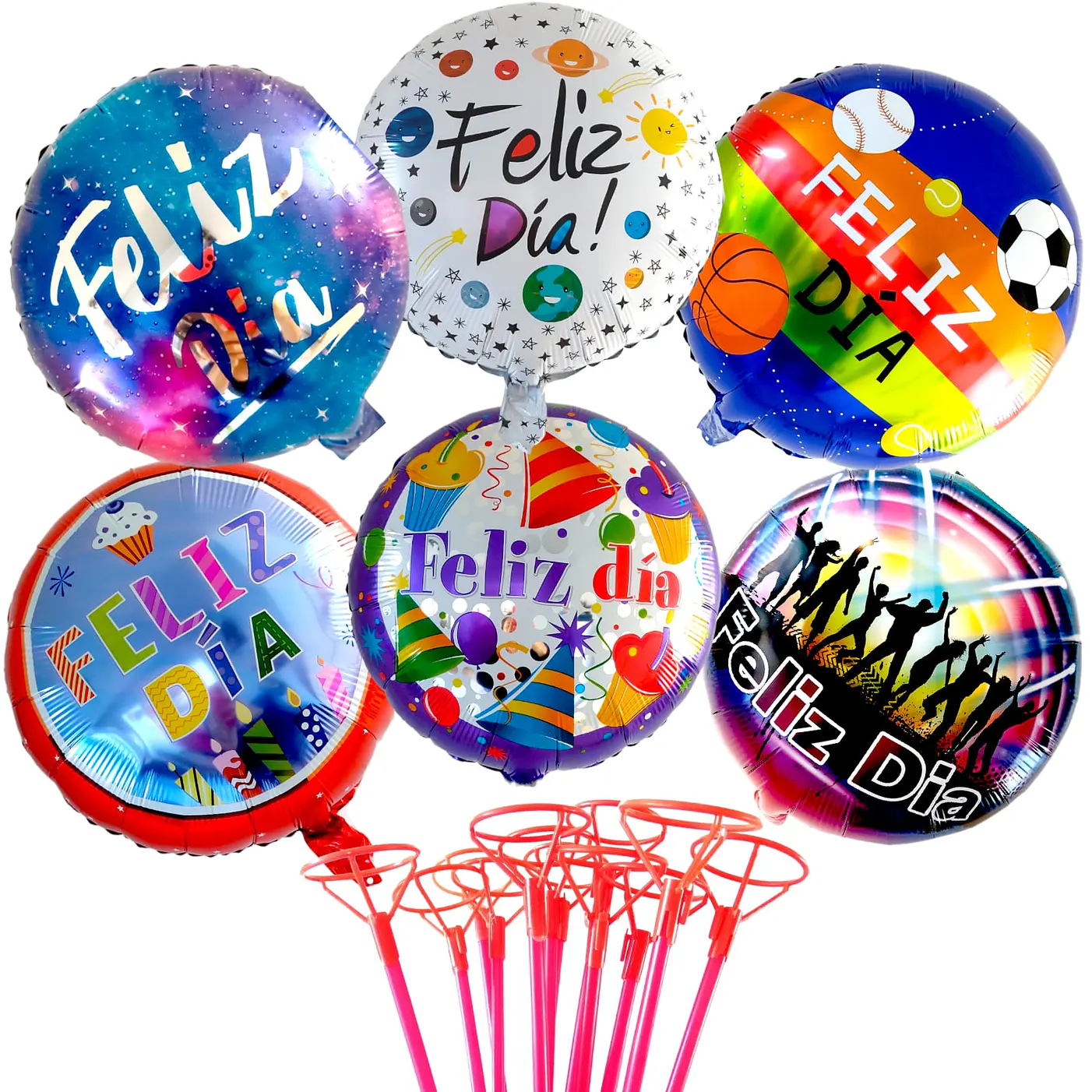 12 Globos Felicidades o Feliz Dia (Import.) 1