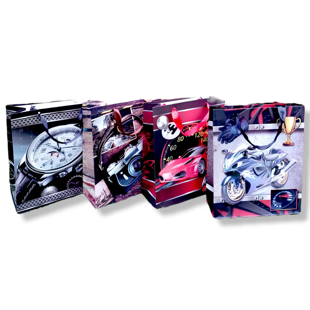12 Bolsas de Regalos Premium 3D Feliz Día 40 cm  9