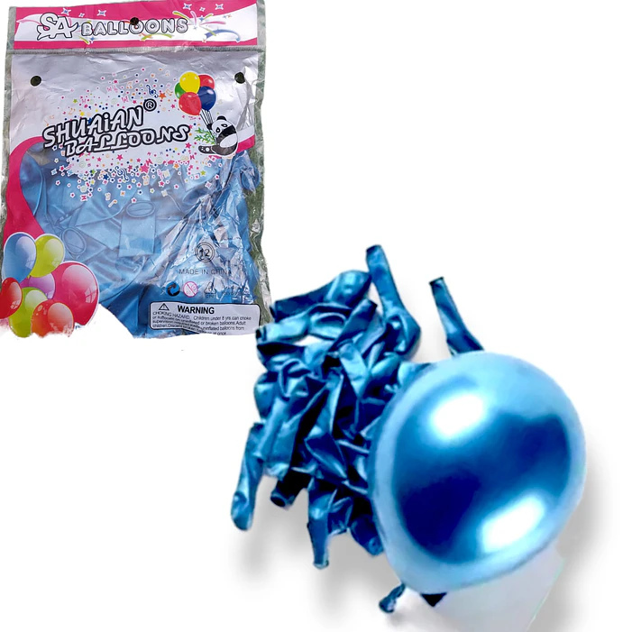 50 Globos Cromados Látex R12 30 cm Variedad De Colores 5