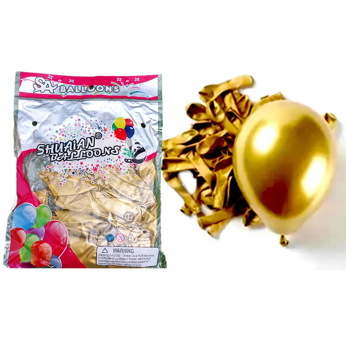 50 Globos Cromados Látex R12 30 cm Variedad De Colores 3