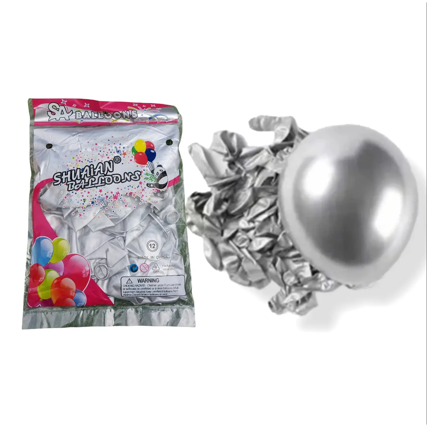 50 Globos Cromados Látex R12 30 cm Variedad De Colores 4
