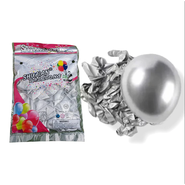 50 Globos Cromados Látex R12 30 cm Variedad De Colores 4