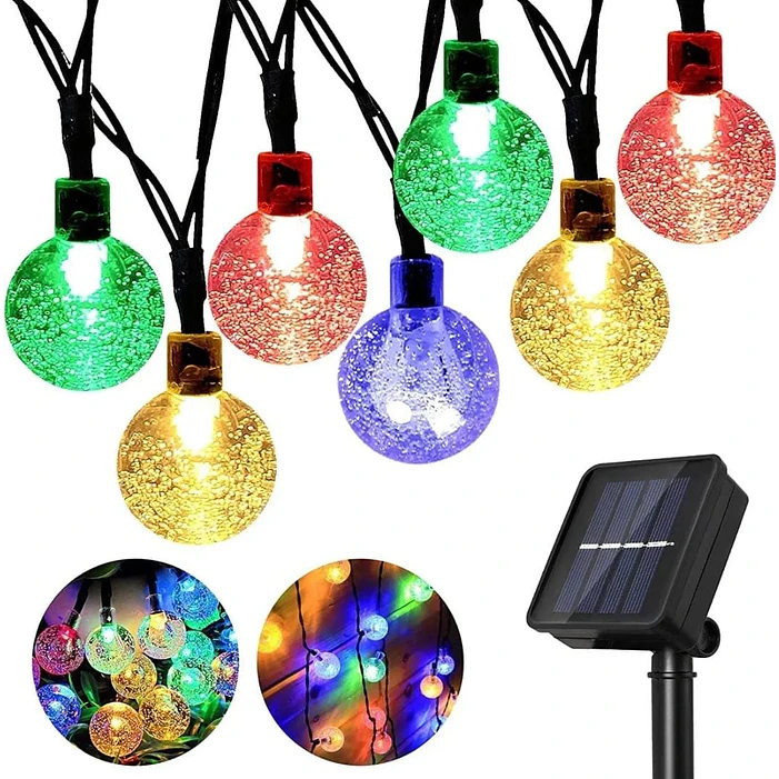 Juego Luces Solar decoracion terraza / Jardin Pelotitas 30 Led 6 Metros 1