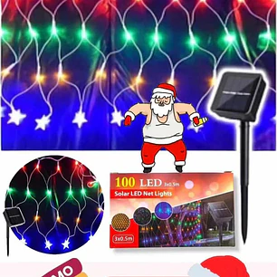 MALLA CORTINA SOLAR MULTICOLOR 3 X 0, 5 METROS/ 100 LUCES LED