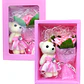 X 2 Regalos Dia Enamorados caja con Oso y ramo rosas ( surtidos rojo y rosado ) - Miniatura 3