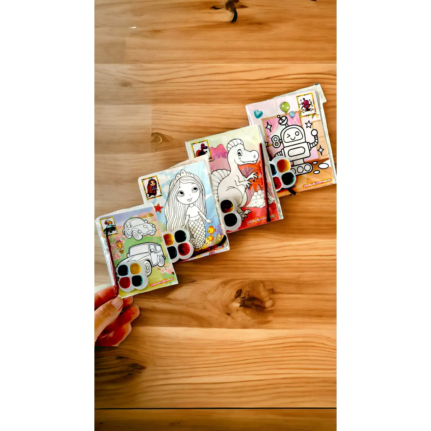 Set 20 Laminas Para Pintar  dobles con acuarela /pincel  + laberinto 1