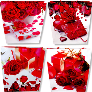 12 Bolsas rosas día enamorados 32 x 26 cm
