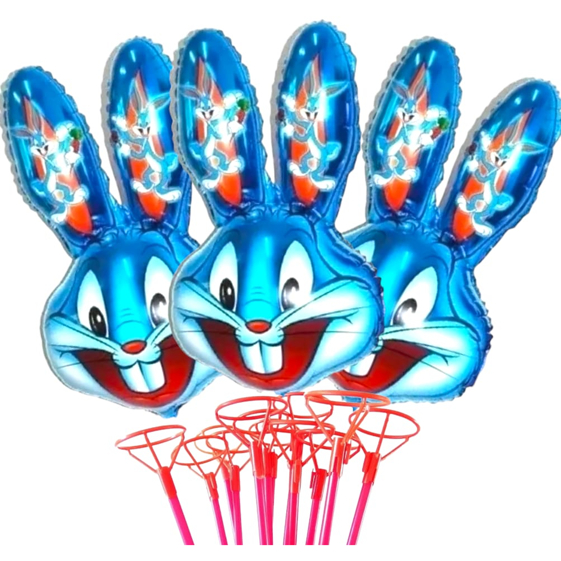 12 Globos Conejo 80 cm con varillas