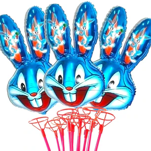 12 Globos Conejo 80 cm con varillas