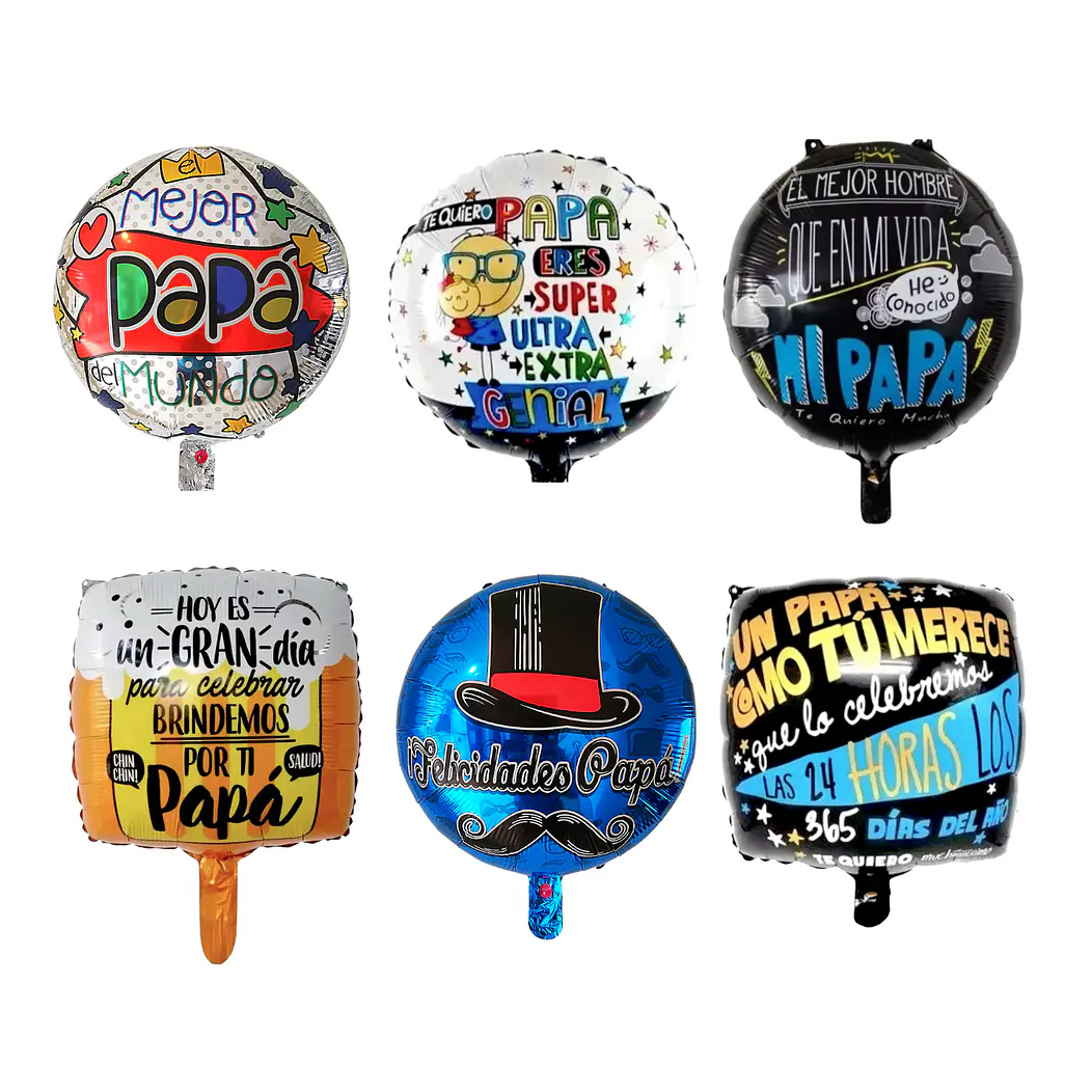12 Globos día del padre metálicos 45 cm con varillas 2