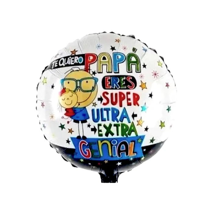 12 Globos día del padre metálicos 45 cm con varillas 4