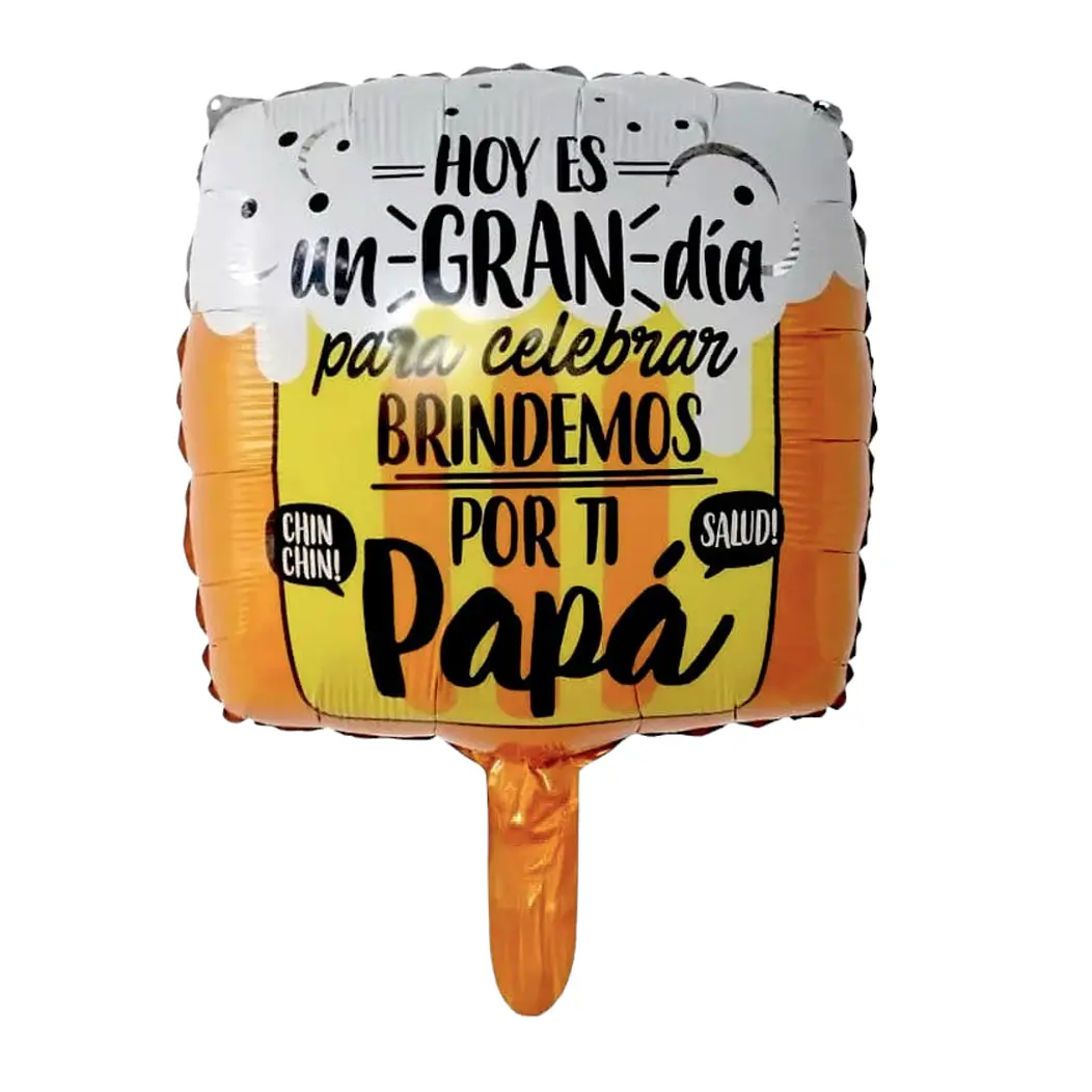 12 Globos día del padre metálicos 45 cm con varillas 6