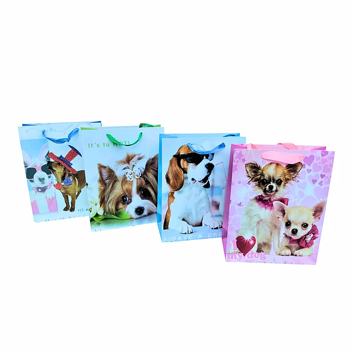 PACK 12 BOLSAS DE REGALOS 23 CM DOGLOVERS CUMPLEAÑOS SORPRESAS NIÑOS 3