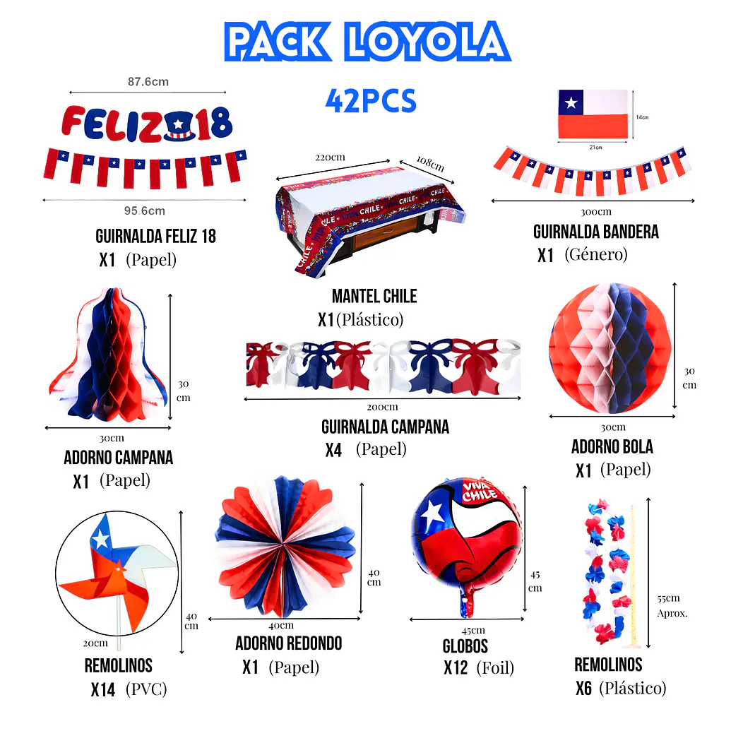 Pack Decoración Fiestas Patrias Guatón Loyola 2