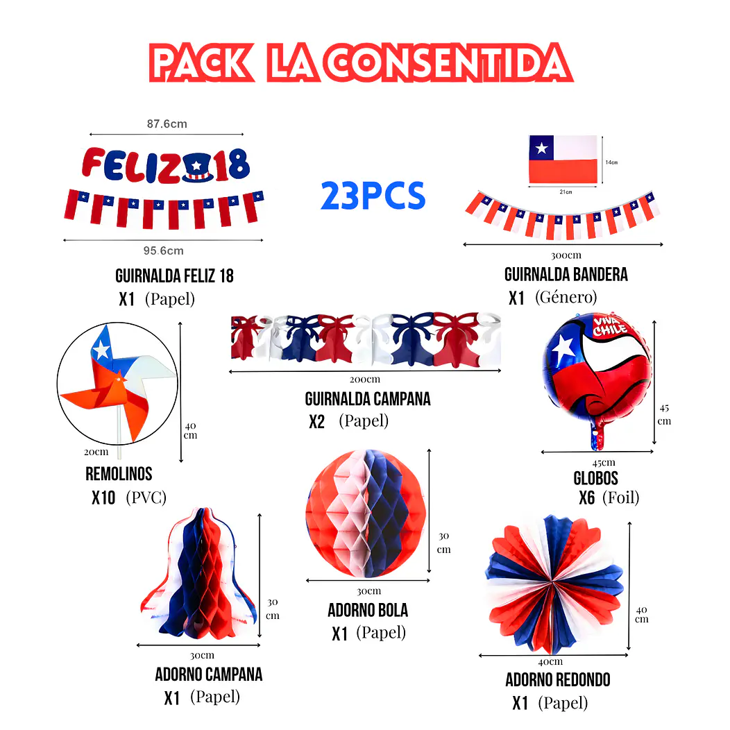 Pack Decoración Fiestas Patrias La Consentida 2