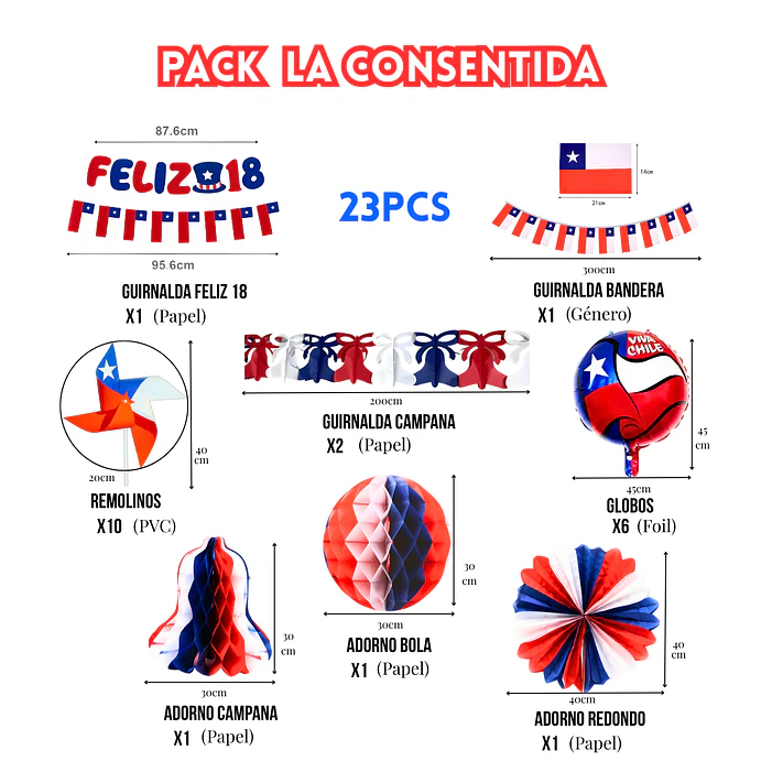 Pack Decoración Fiestas Patrias La Consentida 2