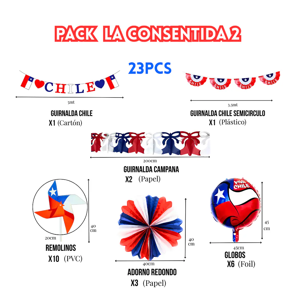 Pack Decoración Fiestas Patrias La Consentida 2 2