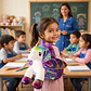 Mochila unicornio infantil niñas 30 Cm - Miniatura 4