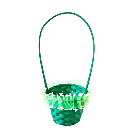 Canasto de Pascua (1 pza) en mimbre 33x13 cm - Verde