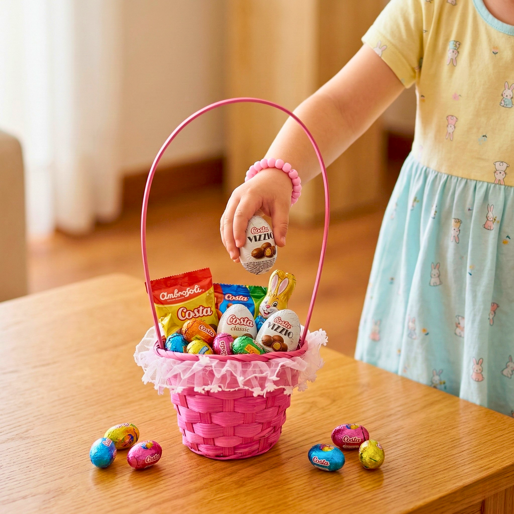 Canasto de Pascua (1 pza) en mimbre 33x13 cm