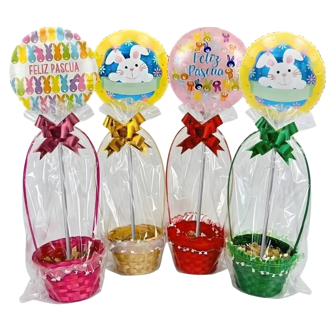 6 Canastos de Pascua Mimbre Kit Completo 1