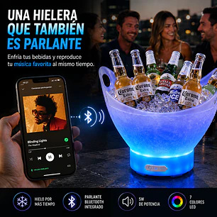Hielera Parlante Bluetooth Luces LED 7L