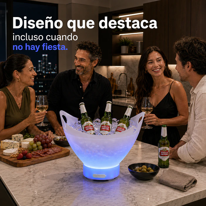 Hielera Parlante Bluetooth Luces LED 7L 9