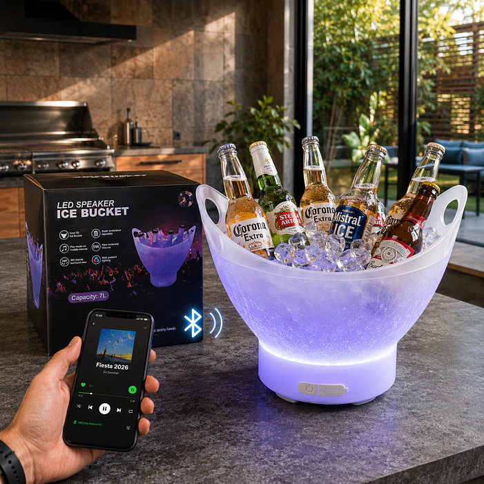 Hielera Parlante Bluetooth Luces LED 7L 12
