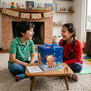 Cajas de Regalo Osos Día del Niño Cartón 22cm 12 Unidades