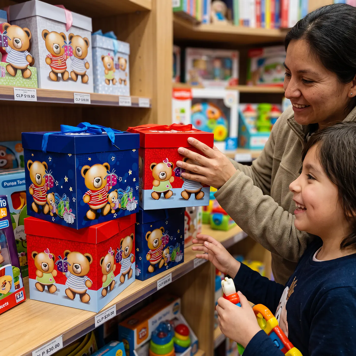 Cajas de Regalo Osos Día del Niño Cartón 22cm 12 Unidades 4