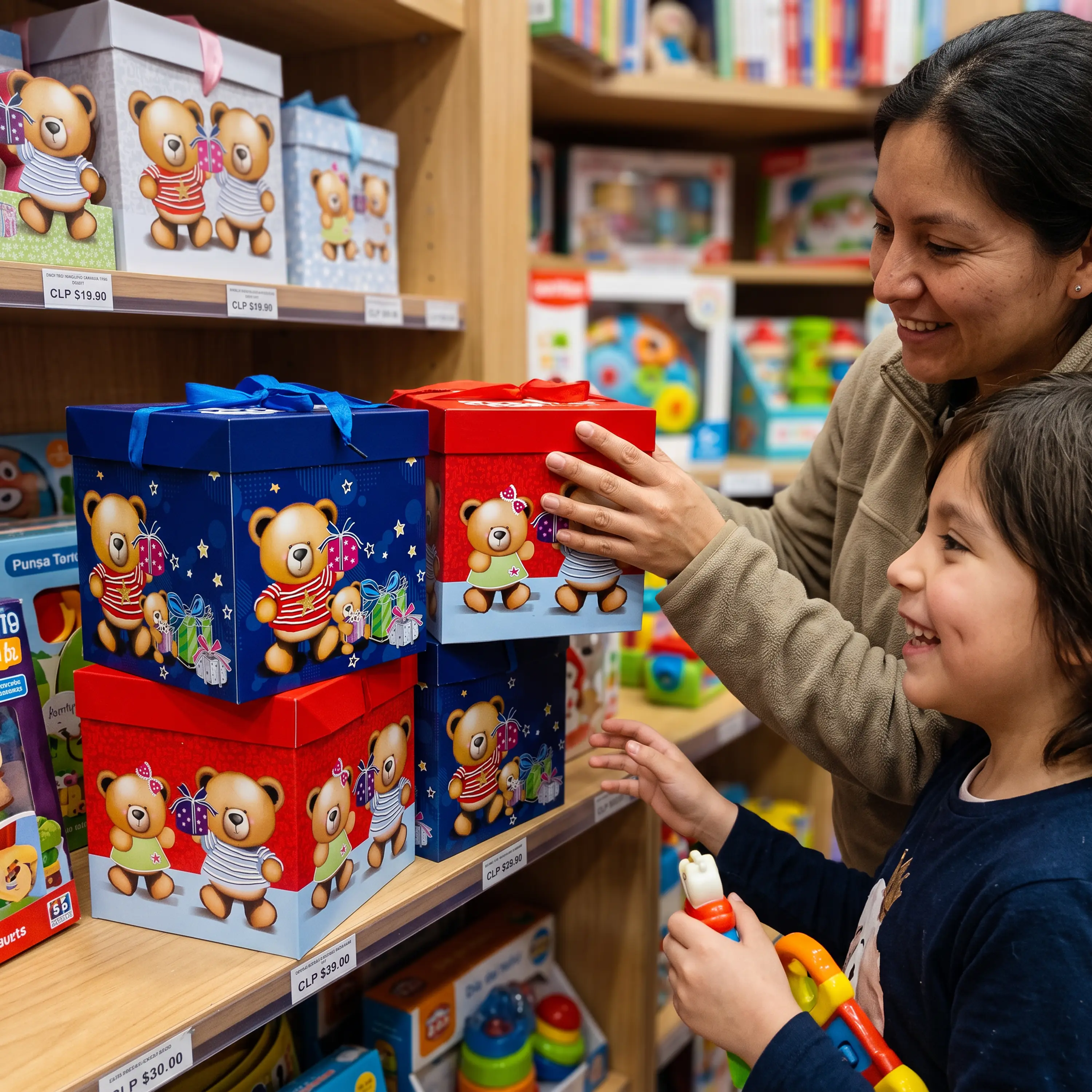 Cajas de Regalo Osos Día del Niño Cartón 22cm 12 Unidades 4