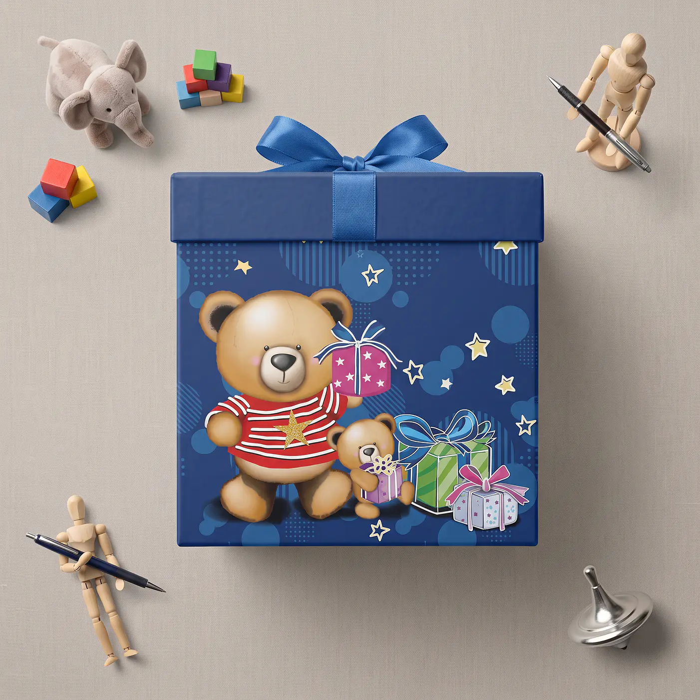 Cajas de Regalo Osos Día del Niño Cartón 22cm 12 Unidades 16