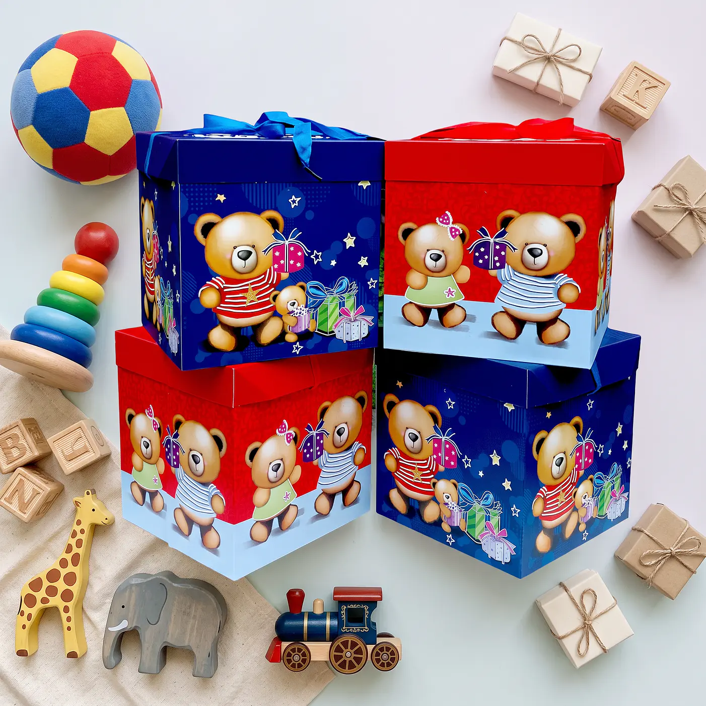 Cajas de Regalo Osos Día del Niño Cartón 22cm 12 Unidades 11
