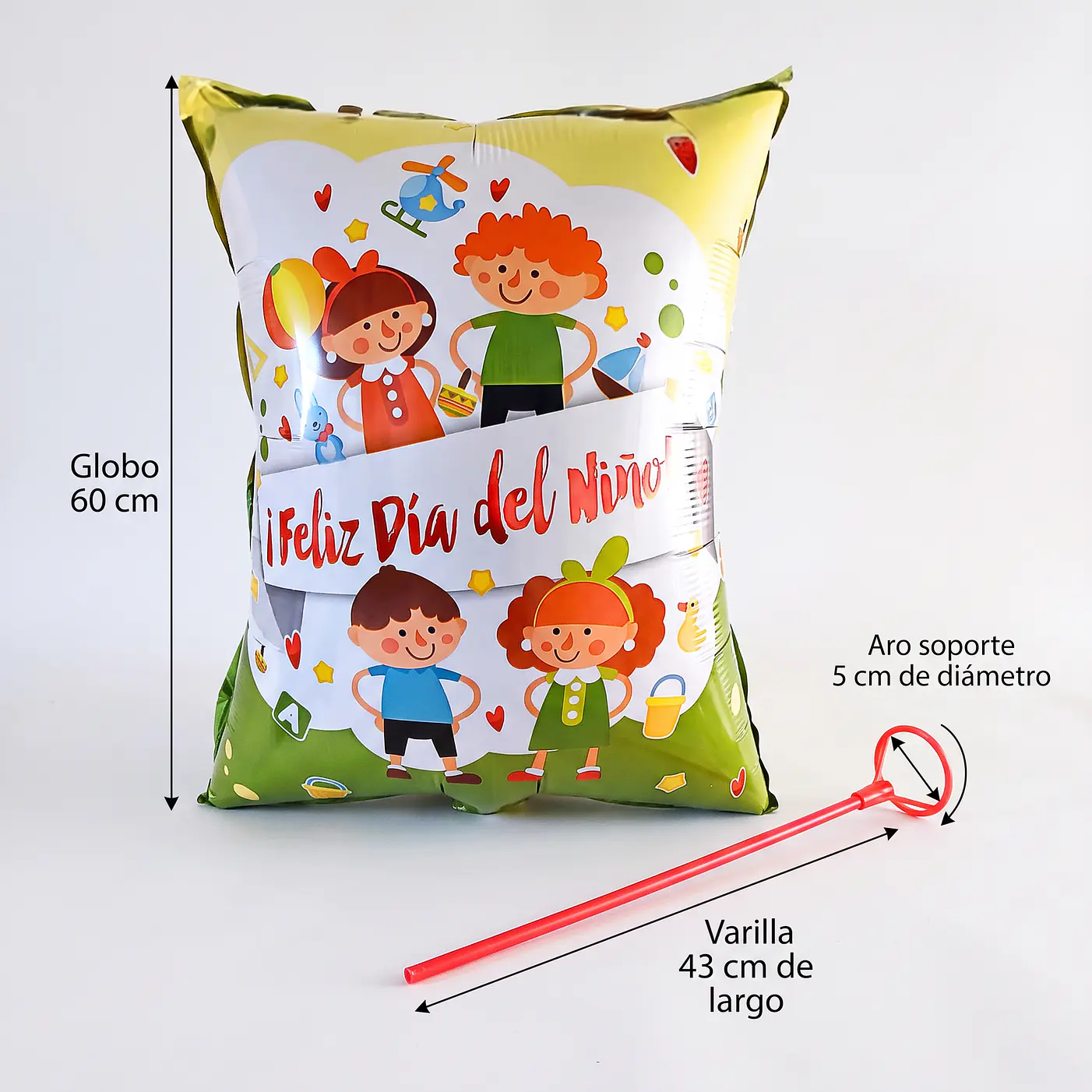 Globos feliz día del niño 60 cm con varillas 12 unidades 4
