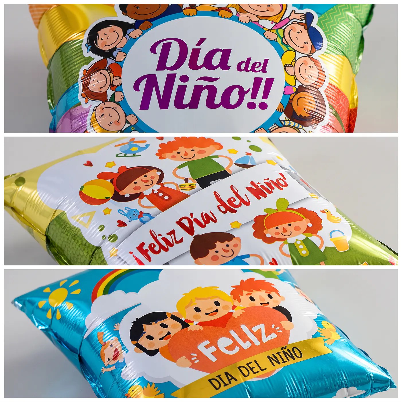 Globos feliz día del niño 60 cm con varillas 12 unidades 10