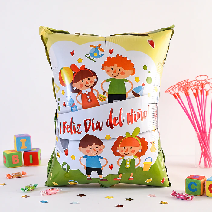 Globos feliz día del niño 60 cm con varillas 12 unidades 4